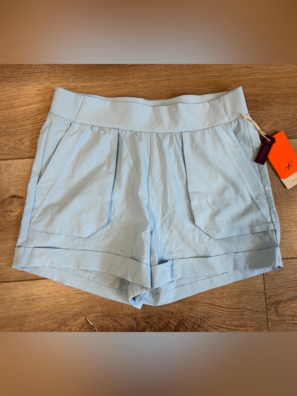 Freely Light Blue Athletic Shorts with Pockets